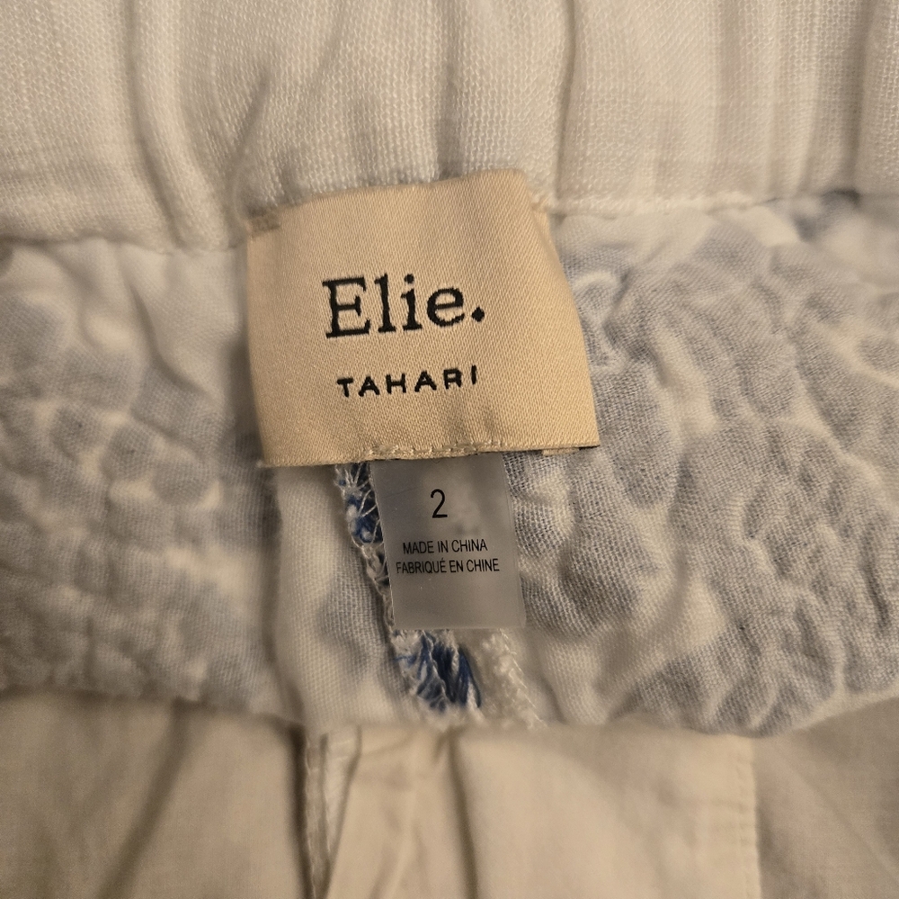 Elie Tahari Embroidered Crop Pants - Picture 7 of 9
